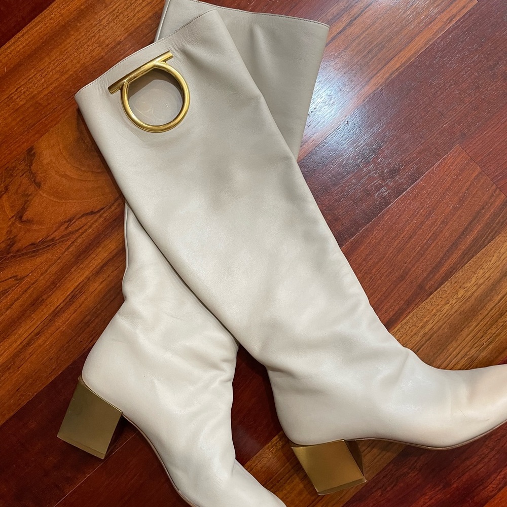 Salvatore Ferragamo AVIO tall Italian leather boots